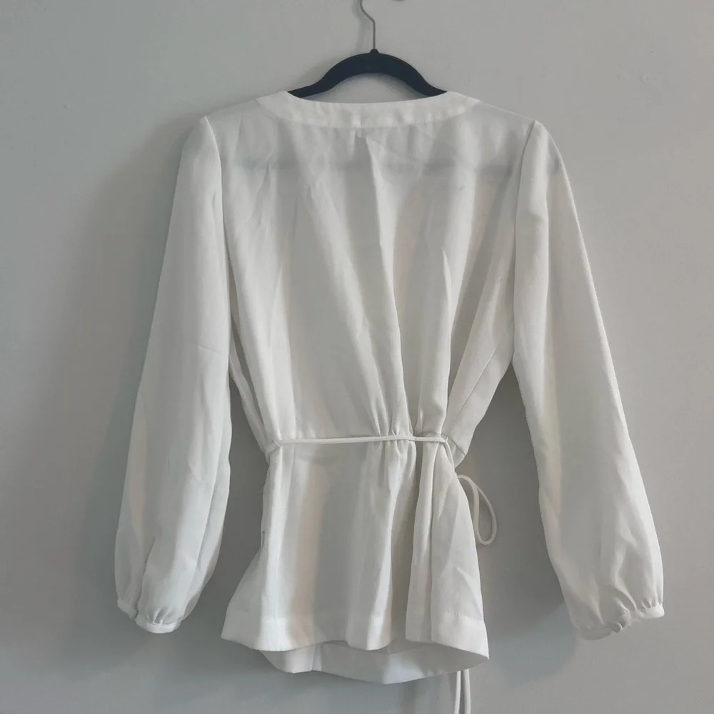 J. crew 6 tall Elegant White Wrap Blouse